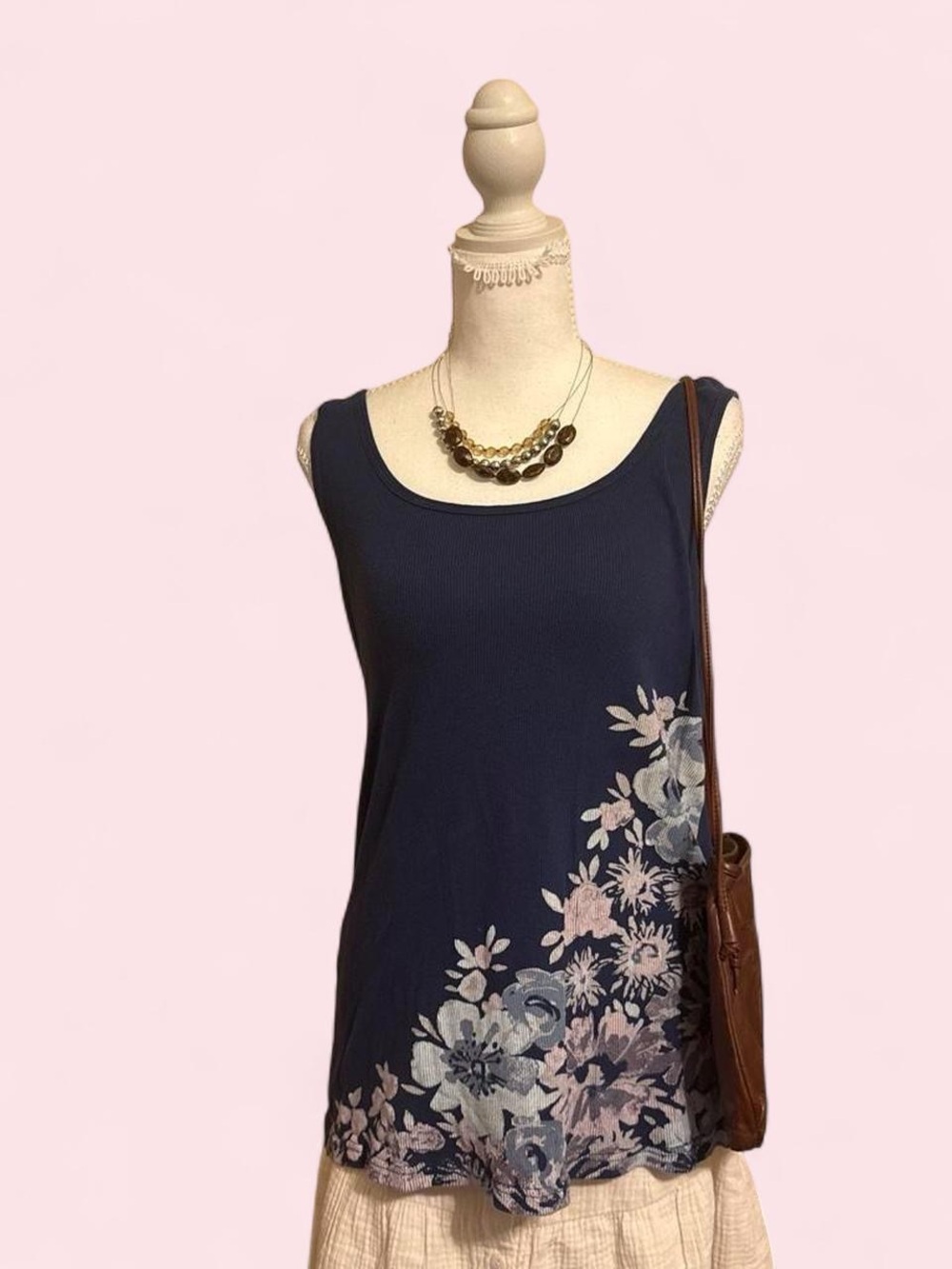 Floral Navy Tank